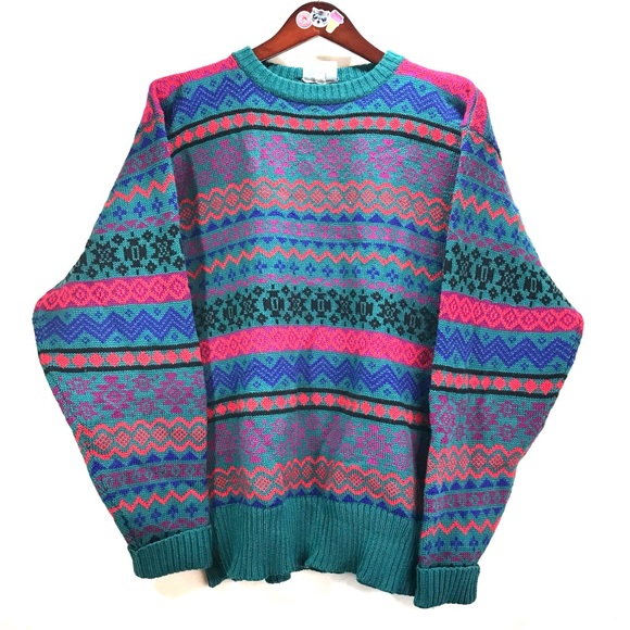 Vintage Wool Knit Grandpa Sweater 8s 